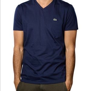 Lacoste V neck T shirt- navy